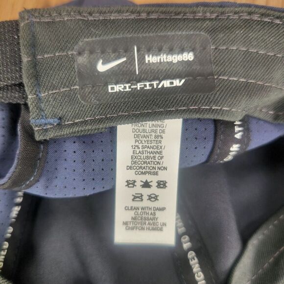 Nike Heritage86 Dri-Fit ADV Strapback Running Hat Cap Navy Blue Sports Fitness - Picture 10 of 11